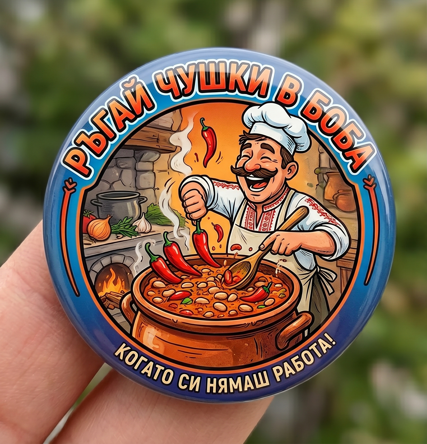 Значка "Ръгай чушки в боба"